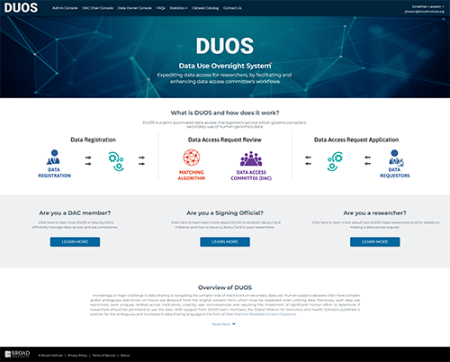 DUOS interface screenshot