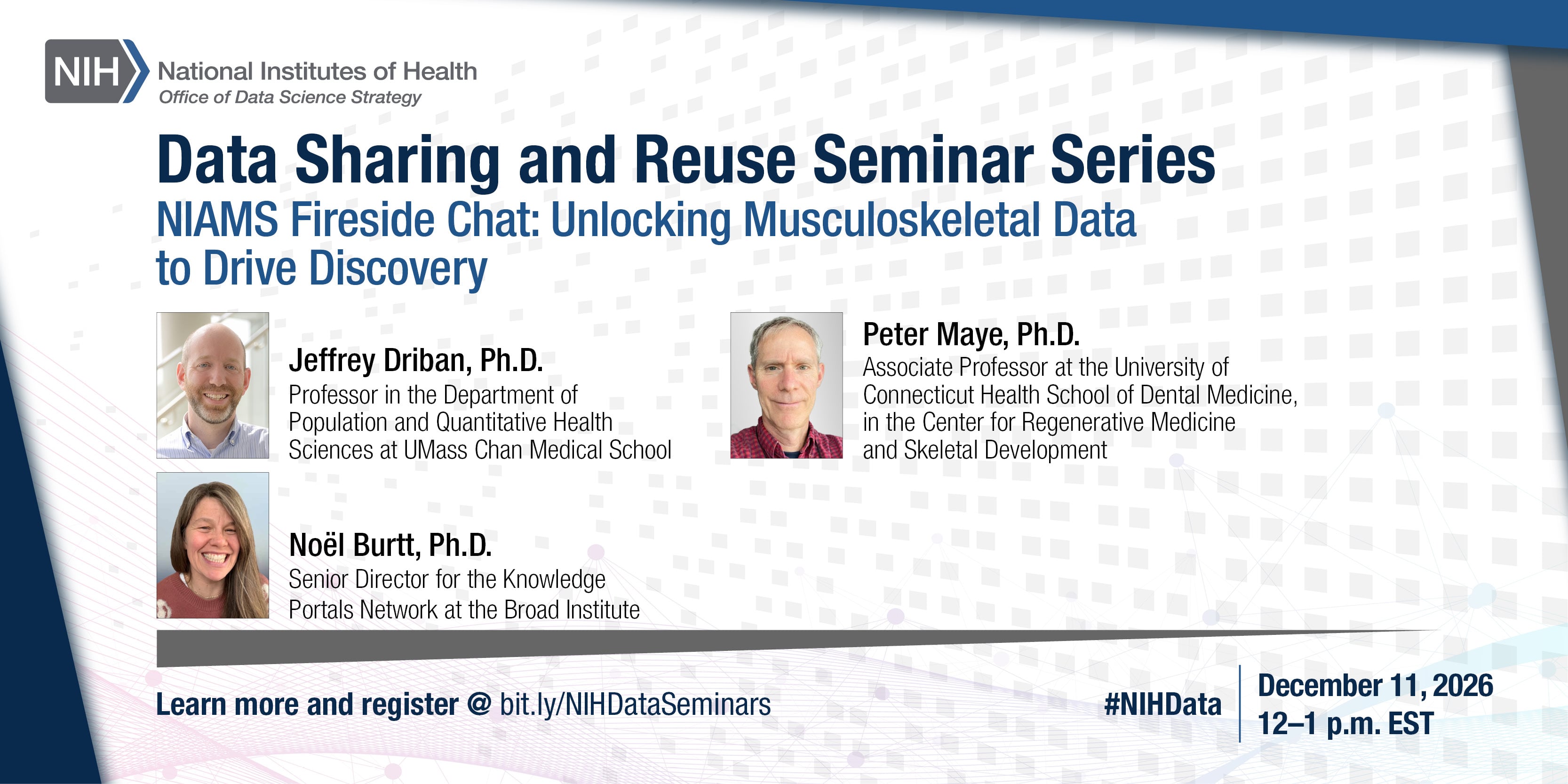 Data Sharing and Reuse Seminar Series: NIAMS Fireside Chat: Unlocking Musculoskeletal Data to Drive Discovery