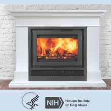 Fireplace with DHHS and National Institute on Drug Abuse logos