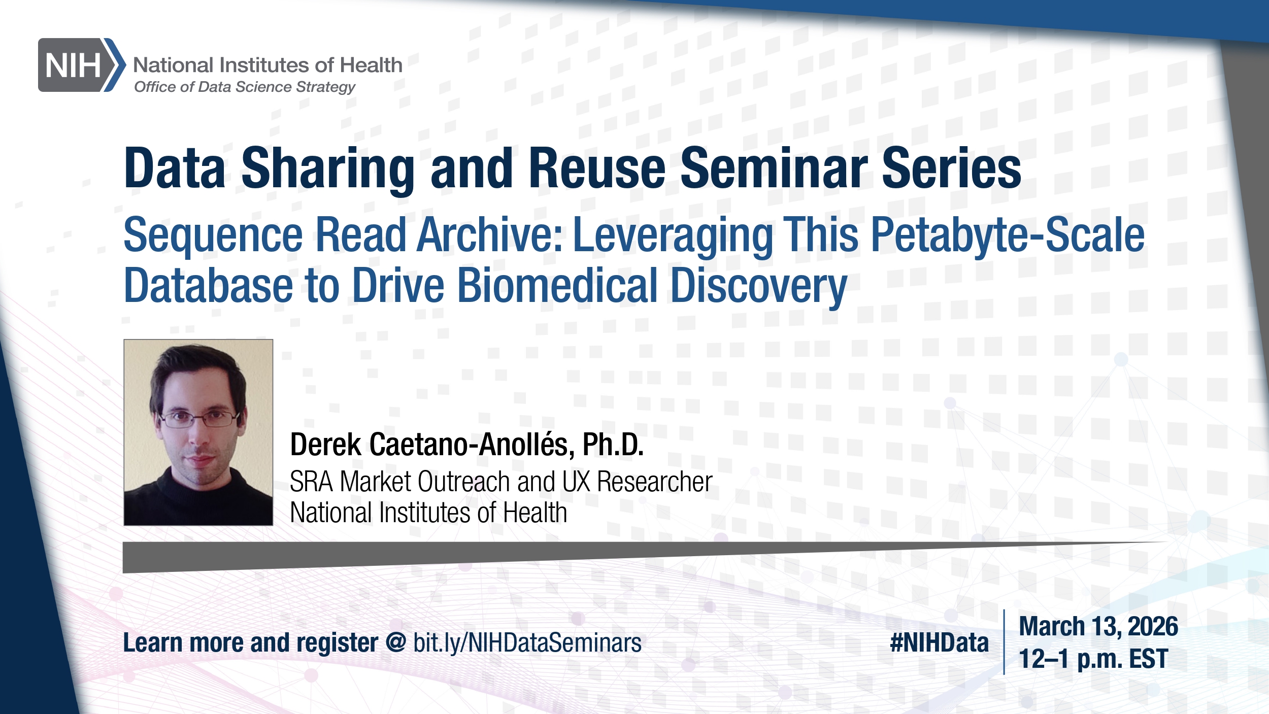 January Data Sharing and Reuse Seminar Promo.