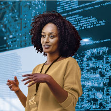 person giving presentation